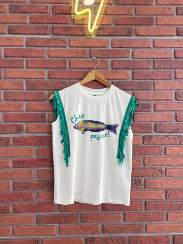 Camiseta con flecos- Chao pescao